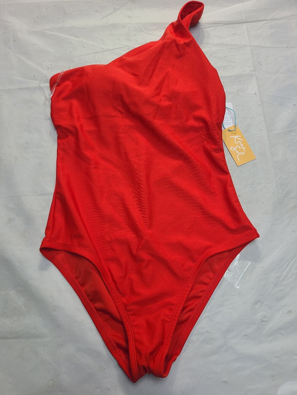 Kona Sol Women s Medium Coverage One Shoulder One Piece Swimsuit Tummy Contol S
